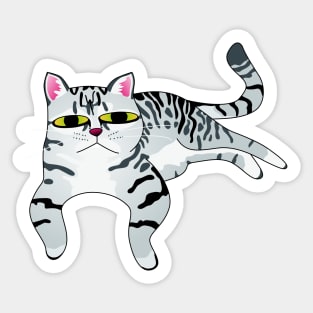 Relaxed Grey Tabby Cat Sticker